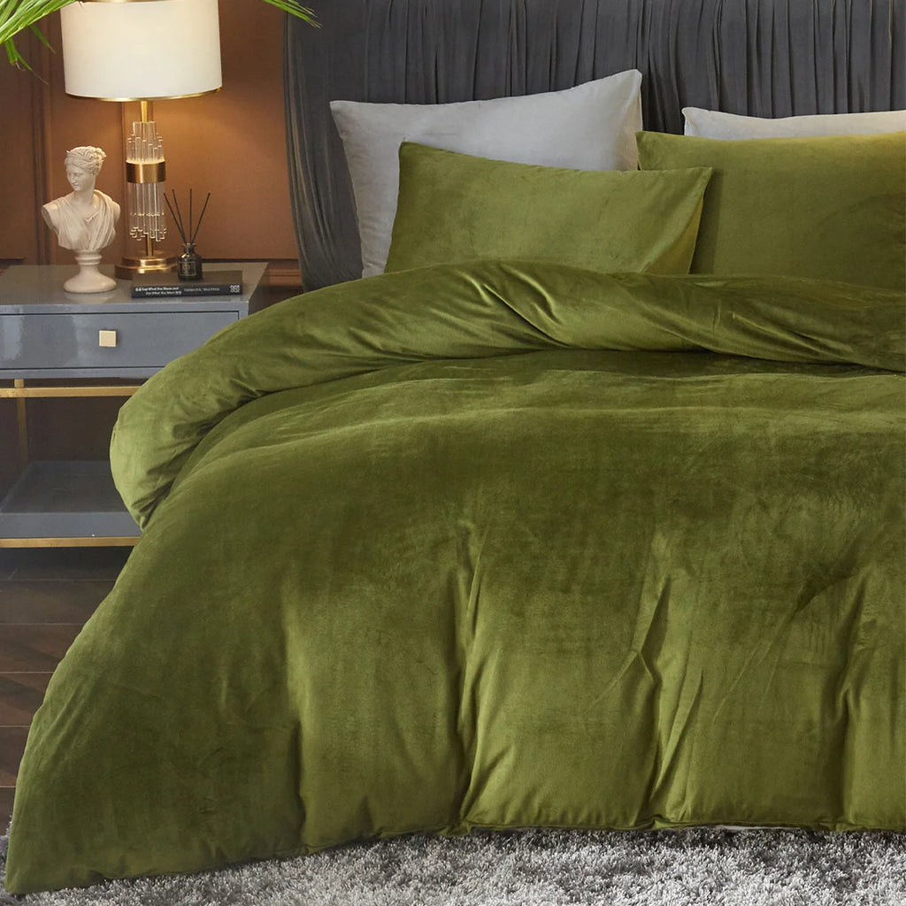 Velvet Duvet Cover Set 3Pcs Luxury Comforter Cover