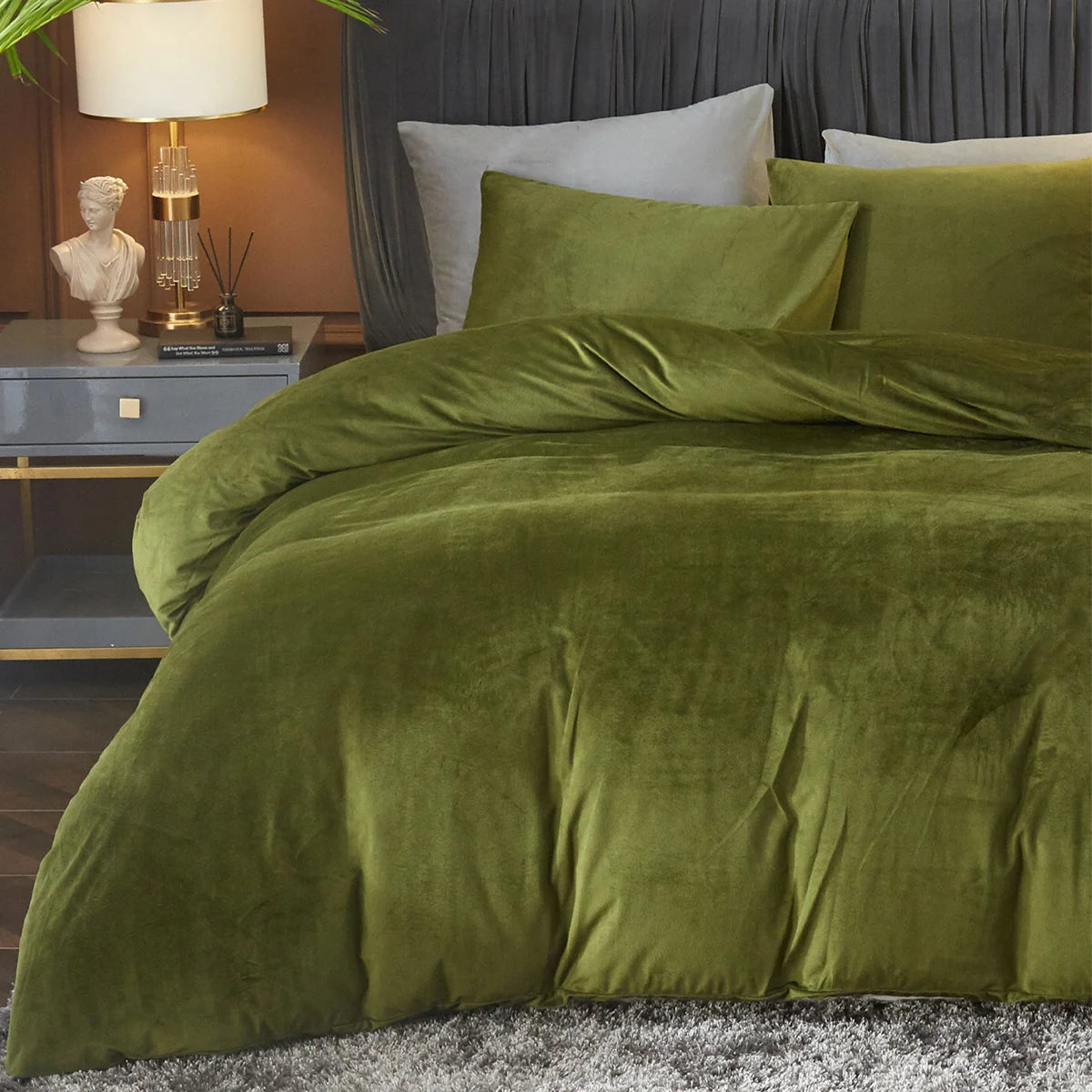 Velvet Duvet Cover Set 3Pcs Luxury Comforter Cover