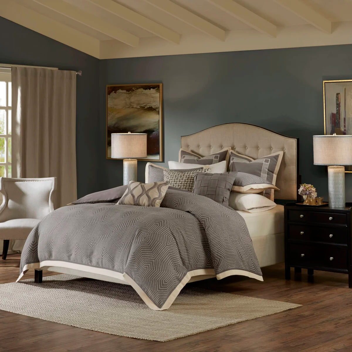 Shades of Serenity Luxury Jacquard Comforter Set
