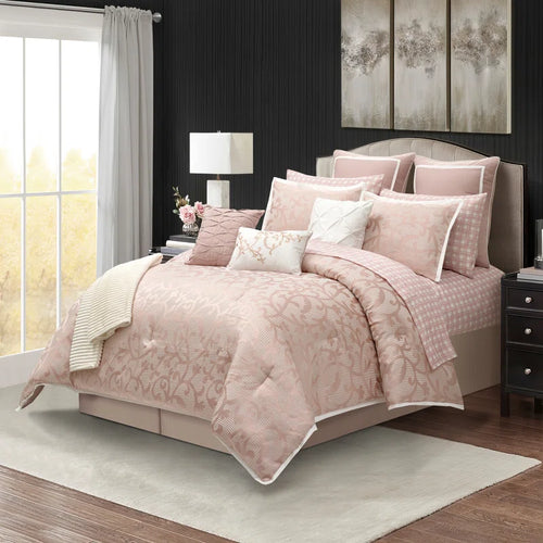 Janella 14 Piece Luxury Glam Comforter Set