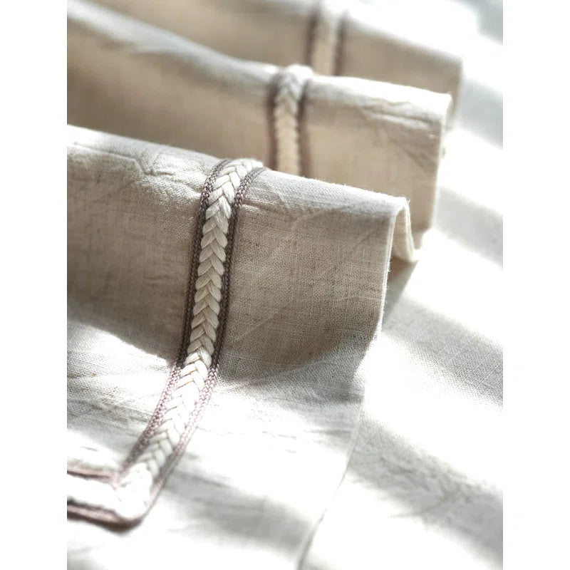 Manjusaka Tencel Linen Duvet Cover Set with Pillowcase -Top Grade & Natural