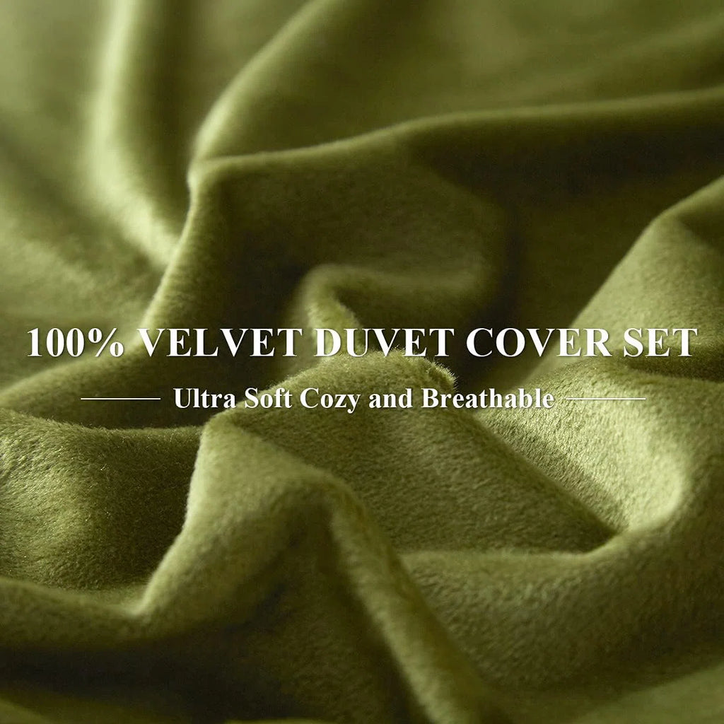 Velvet Duvet Cover Set 3Pcs Luxury Comforter Cover
