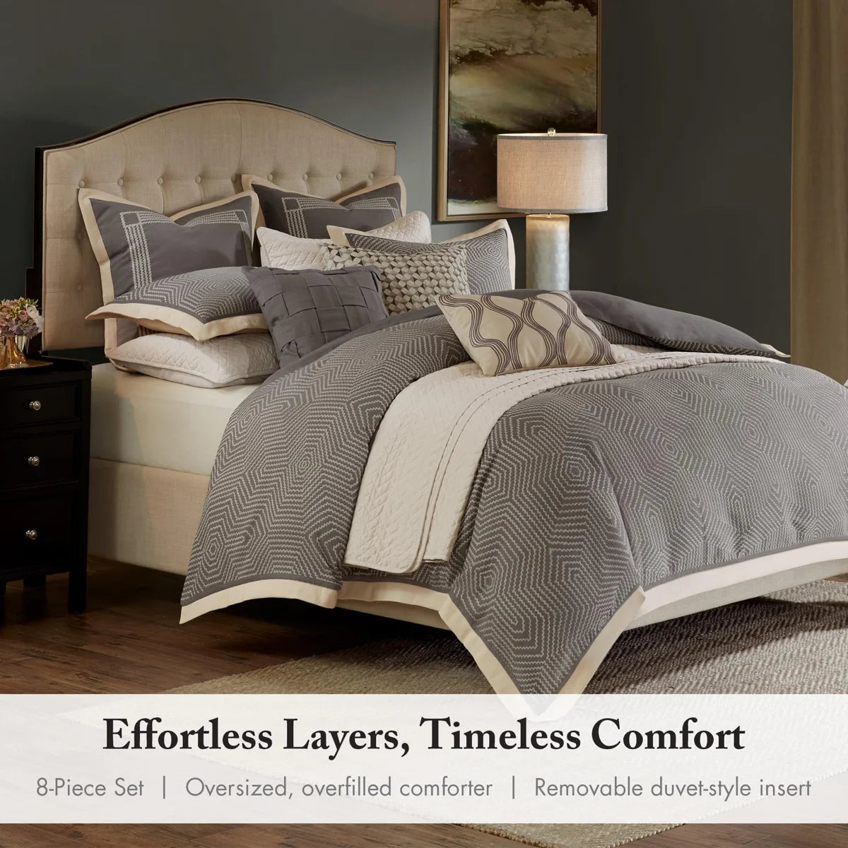 Shades of Serenity Luxury Jacquard Comforter Set