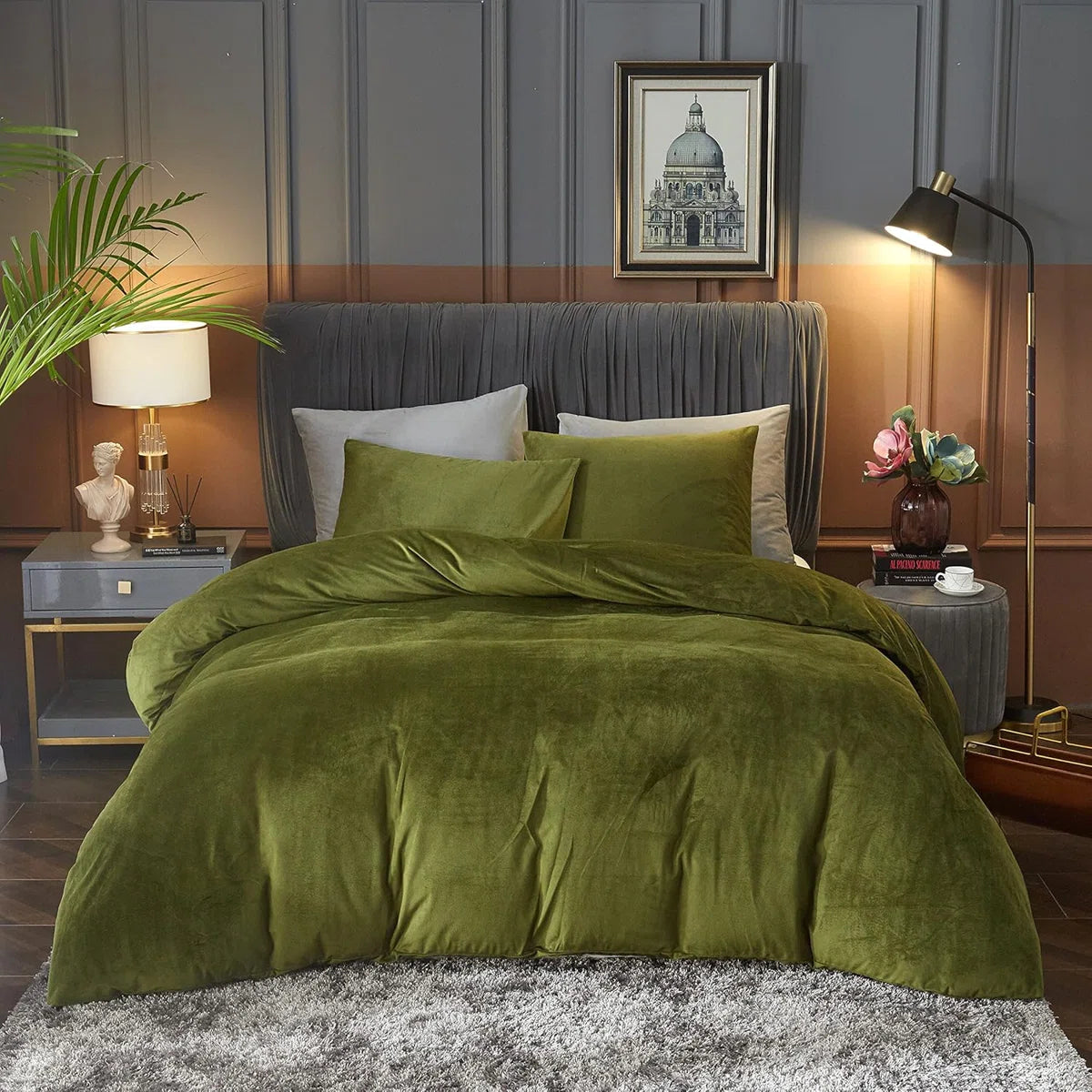 Velvet Duvet Cover Set 3Pcs Luxury Comforter Cover