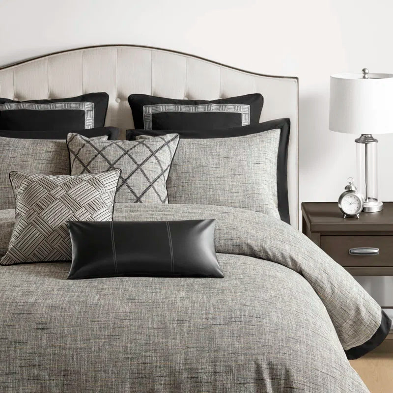 Reed Gray Elegance Jacquard 9-Piece King Comforter Set