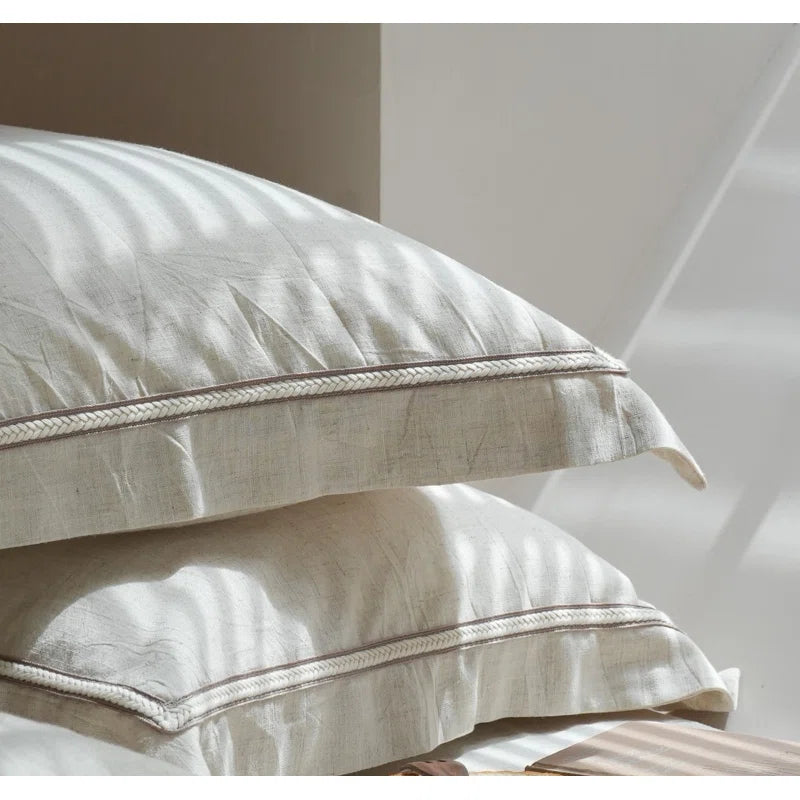 Manjusaka Tencel Linen Duvet Cover Set with Pillowcase -Top Grade & Natural