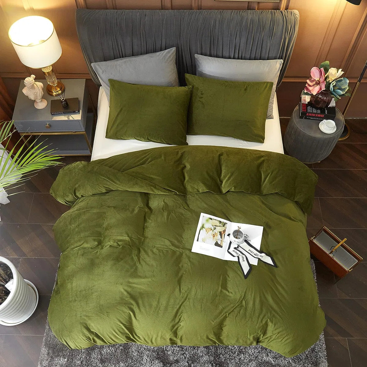 Velvet Duvet Cover Set 3Pcs Luxury Comforter Cover