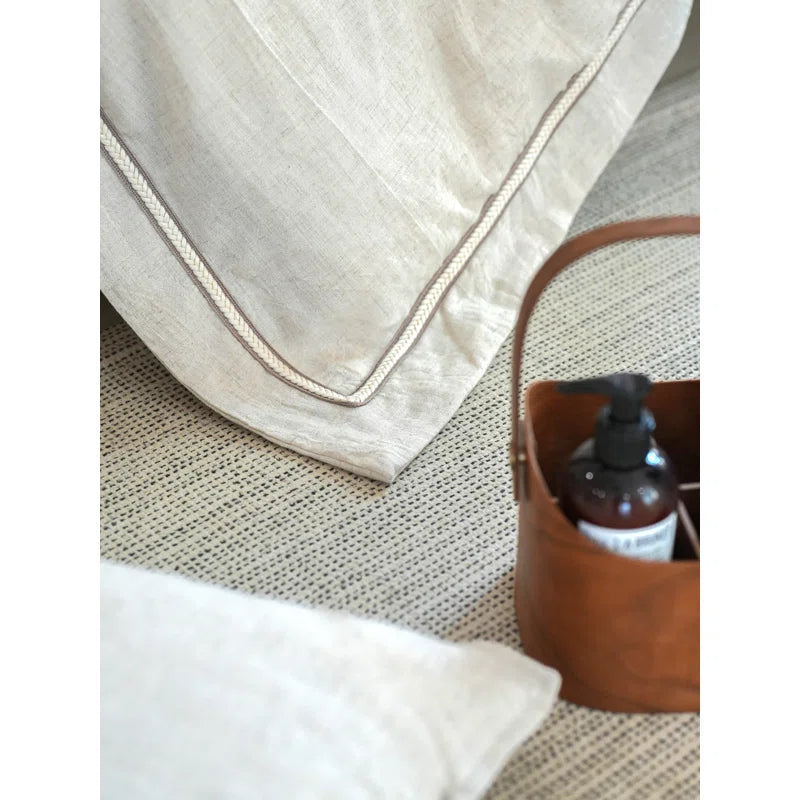 Manjusaka Tencel Linen Duvet Cover Set with Pillowcase -Top Grade & Natural