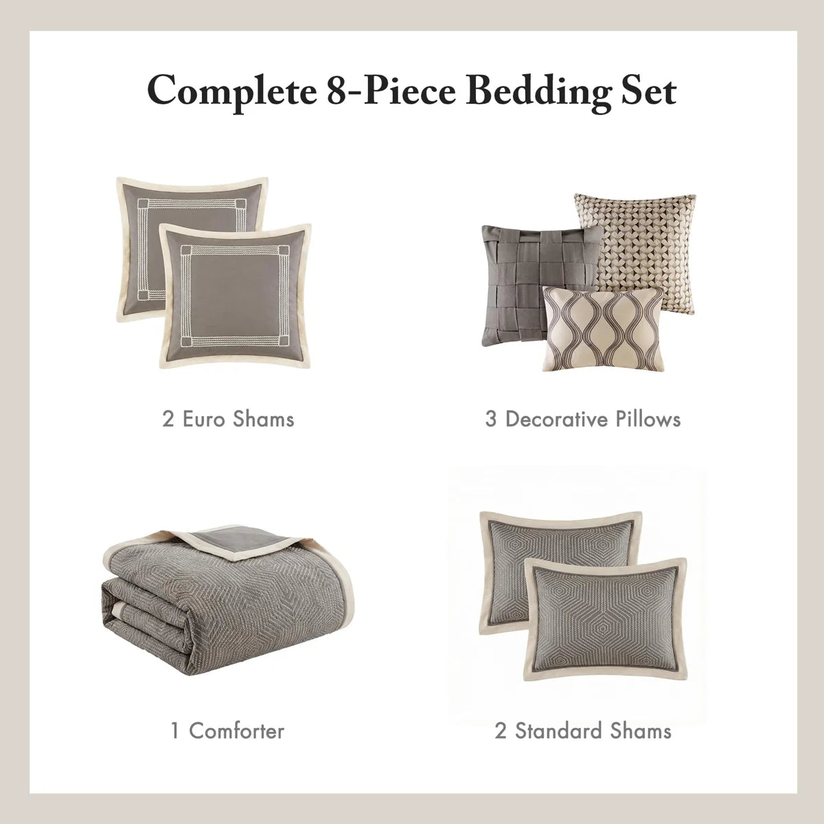 Shades of Serenity Luxury Jacquard Comforter Set