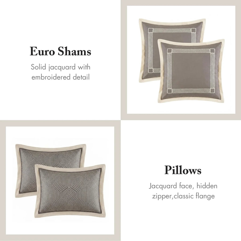 Shades of Serenity Luxury Jacquard Comforter Set