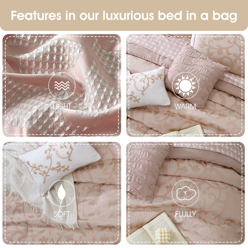 Janella 14 Piece Luxury Glam Comforter Set