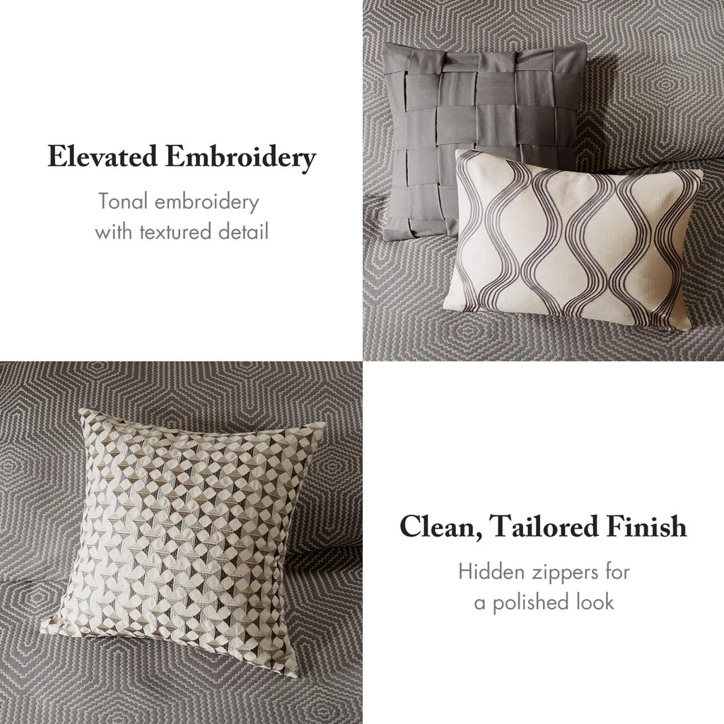 Shades of Serenity Luxury Jacquard Comforter Set