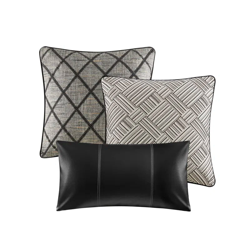 Reed Gray Elegance Jacquard 9-Piece King Comforter Set
