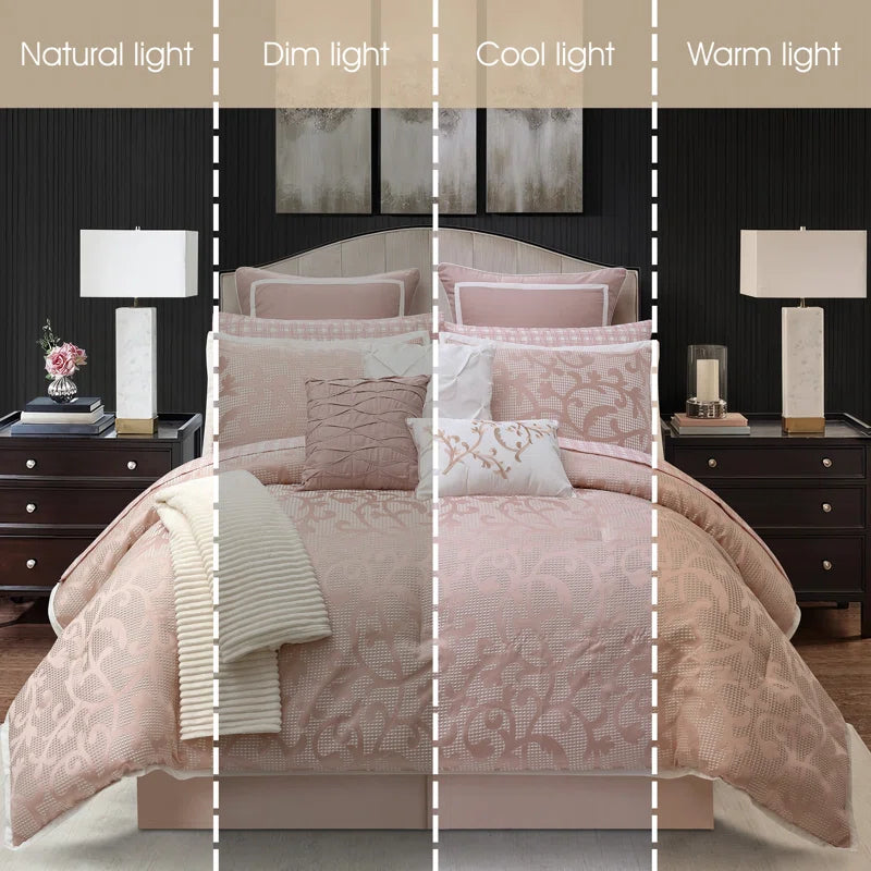 Janella 14 Piece Luxury Glam Comforter Set