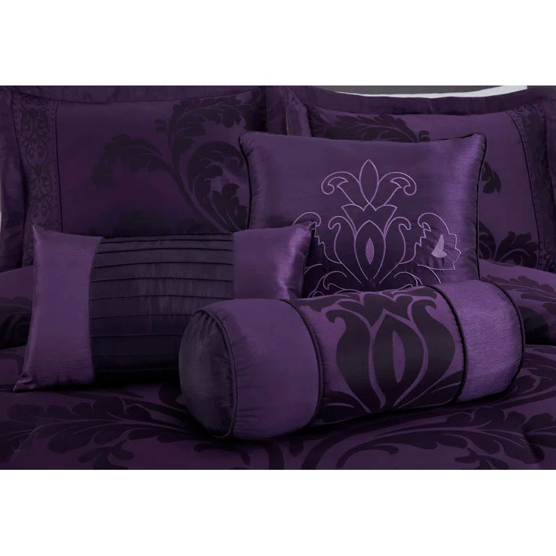 Royale Jacquard Floral 7 Piece Comforter Set